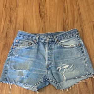 Levi’s 501 Distressed High Rise Jean Shorts